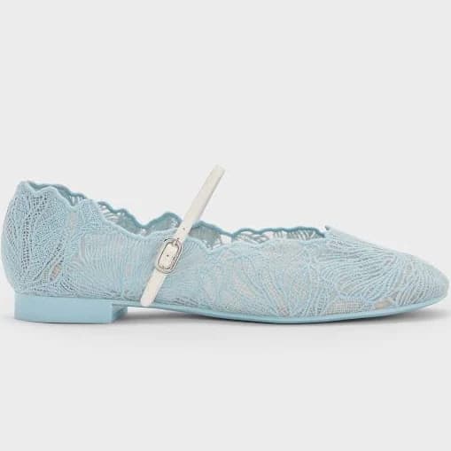 Charles & Keith Meja Floral Mary Jane Flats