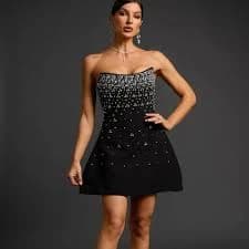 BellaBarnett Mavis Strapless Diamond Mini Dress L