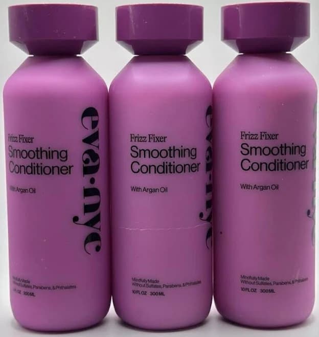 3PK Eva Nyc Frizz Fixer Smoothing Conditioner W Argan Oil ~ 10 FL OZ