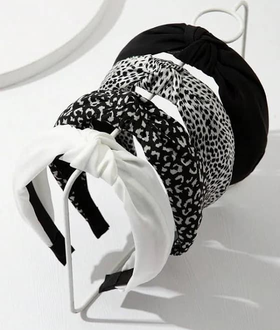 SHEIN Ladies' Leopard Print Fabric Knot Headband