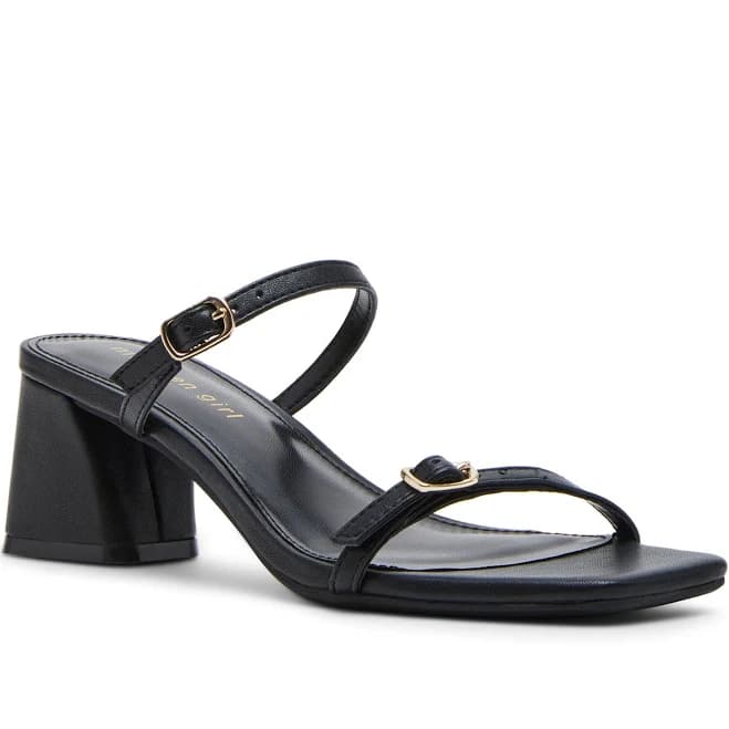 Madden Girl Women's Bettyy Two Strap Block Heel Sandal