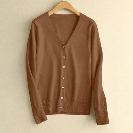 Women's Long Sleeve V Neck Knit Cardigan Sweater