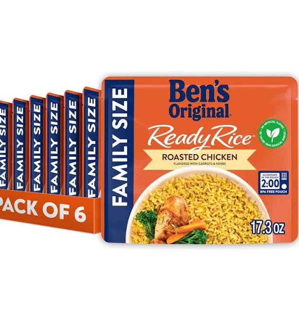 Ready Rice Roasted Chicken Flavored Family Size Rice, Easy Dinner