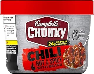 Chunky Hot & Spicy Beef & Bean Firehouse Chili Microwavable Bowl, 15.25 oz.