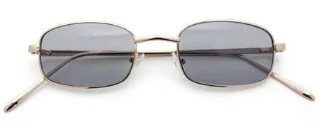 Men's Snug Narrow Rectangular Metal Rim Sunglasses