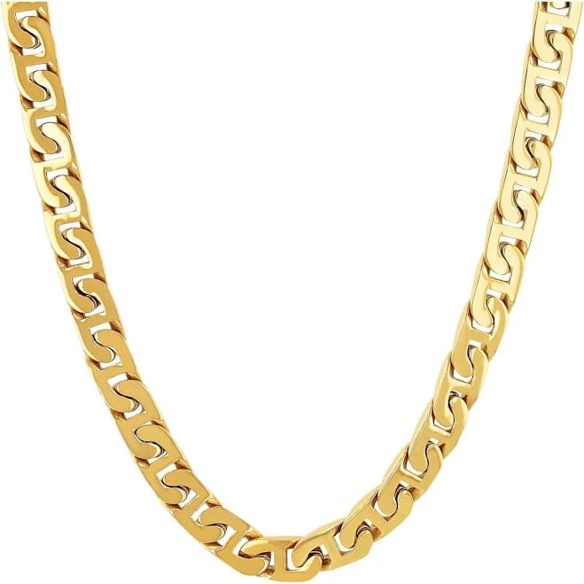 Brilliance Fine Jewelry Men's 24" Stainless Steel Mariner Link Chain Necklace