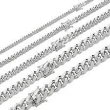 925 Sterling Silver Miami Cuban Link Chain Necklace