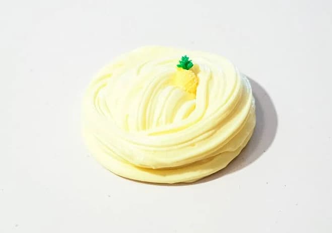 PINEAPPLE SLIME ~ clay/butter slime, scented, included charm, 6 oz, asmr/stress relieving/satisfying ~