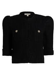 L'AGENCE Delilah Cropped Textured Cardigan | Saks Fifth Avenue