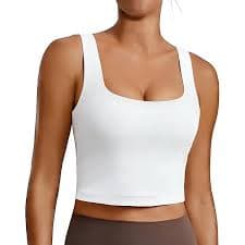 YYHWHJDE Women's Sports Bra Elastic Sports Vest Yoga Tank Top Tops Shirts Quick Dry Fabric Solid color white Picture Small at Amazon Women's Clothing store