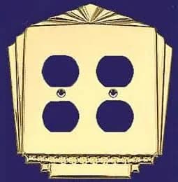 Art Deco Double Outlet Cover