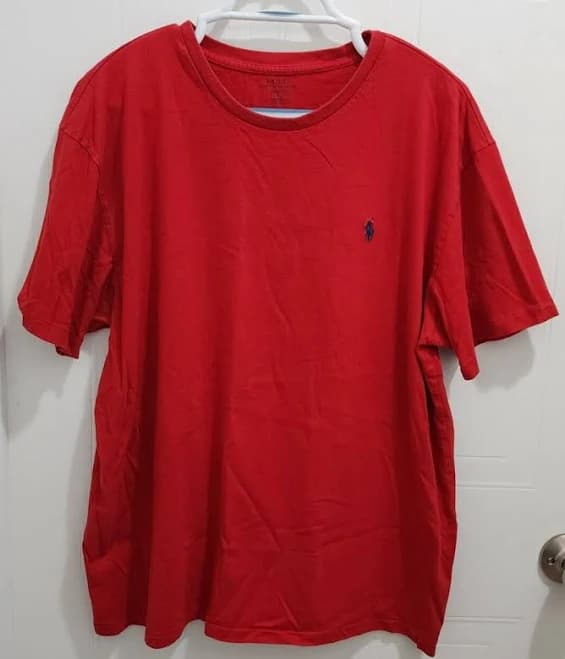 Polo Ralph Lauren Red Short Sleeve T Shirt Size Xl Blue Pony Logo 100%