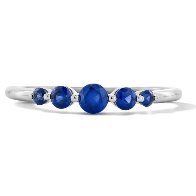 Zales Sterling Silver Blue Lab-Created Sapphire Five-Stone Ring