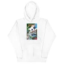 Landmark CA | Venice Canals White Unisex Hoodie - Legendary Landmark Art Prints