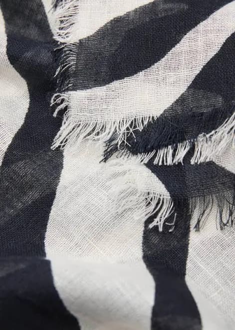 MANGO Women's Zebra-Print Linen-Blend Scarf
