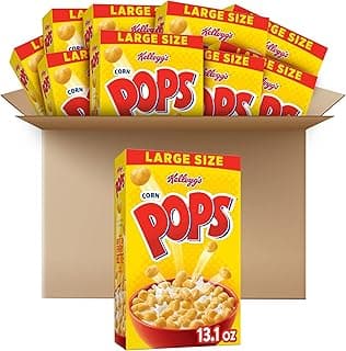 Kellogg's Corn Pops Cold Breakfast Cereal, 8 Vitamins and Minerals, Kids Snacks, Large Size, Original, 8.1lb Case (10 Boxes)