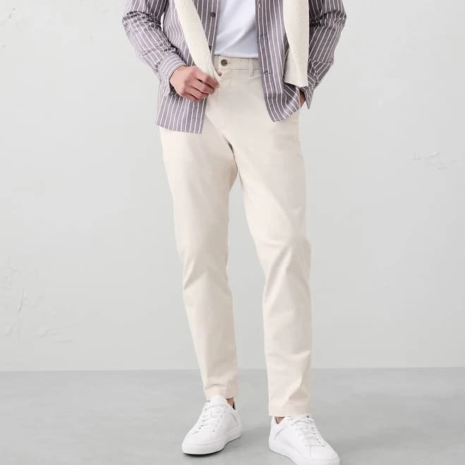 Men's Athletic Lived-In Chino Transition Cream Regular Size 30W