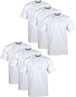 Men's 6-Pack Heavyweight T Shirts – 100% Cotton Short Sleeve Crew Neck Plain T-Shirts Regular-Big Tall Size S-10X