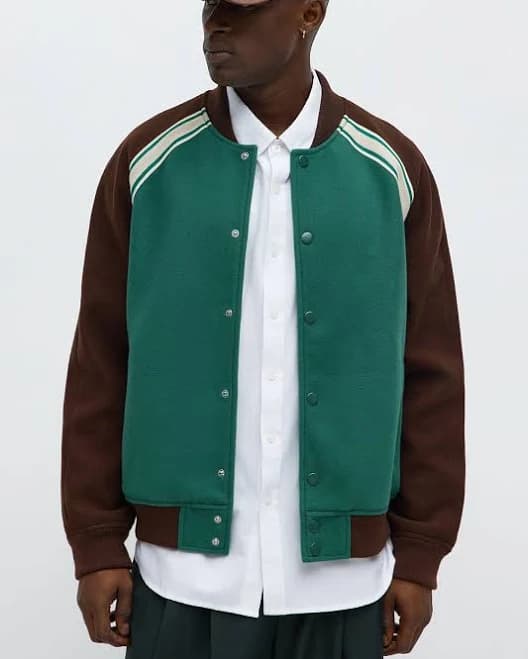 Fashion Nova Men's Raglan Track Varsity Jacket