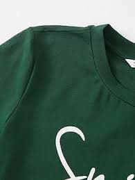 Amazon.com: SHENHE Girl's Graphic Letter Print Roll Up Short Sleeve Crewneck T Shirt Tee Tops Dark Green 7Y: Clothing, Shoes & Jewelry
