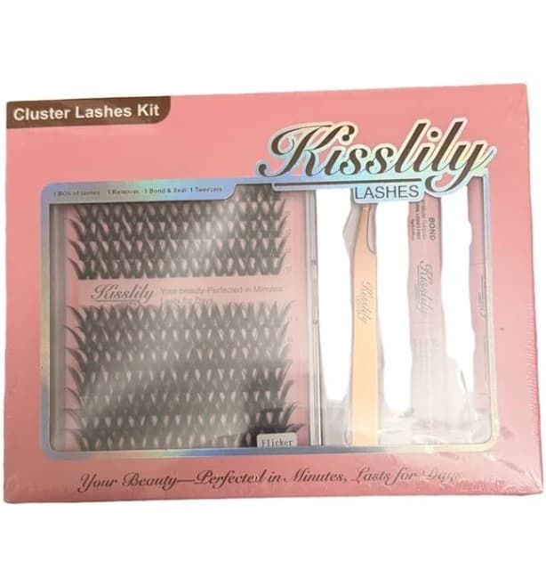 Kisslily Lashes Makeup | Kisslily Cluster Lashes Kit - Black | Color: Pink/White | Size: Os | Mkragecleans's Closet