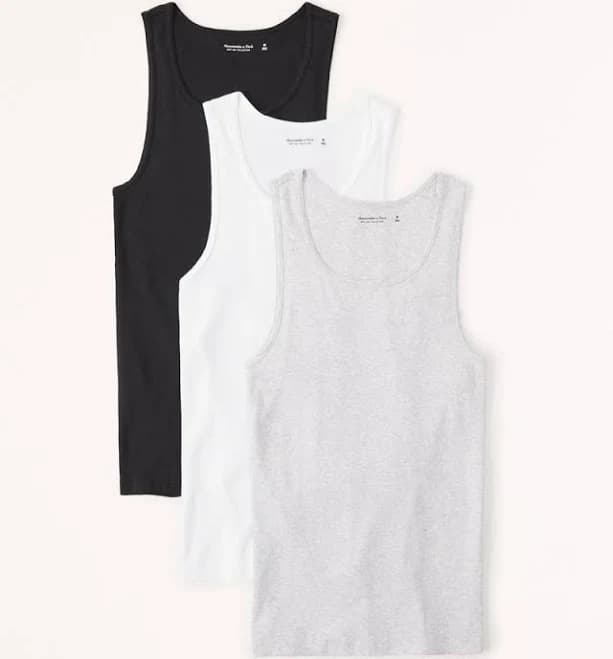 Abercrombie & Fitch Men's 3-Pack Ribbed Tanks