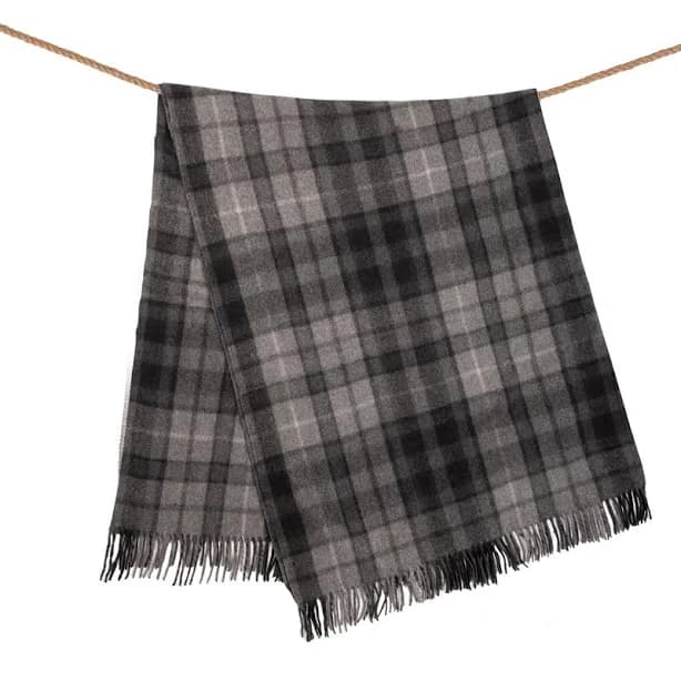 Highland Wool Blend Tartan Blanket / Throw Extra Warm