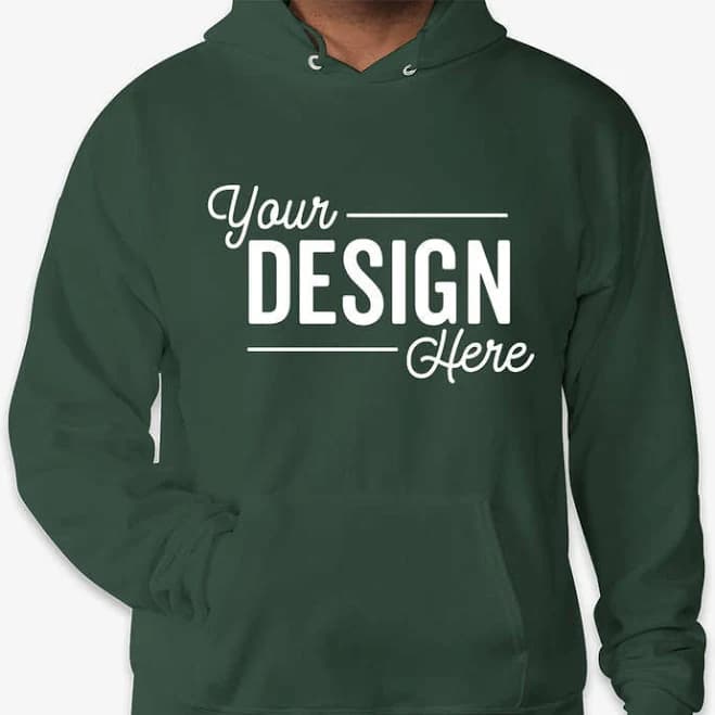 Custom Hanes EcoSmart 50/50 Pullover Hoodie - Athletic Dark Green - Size M - Sample