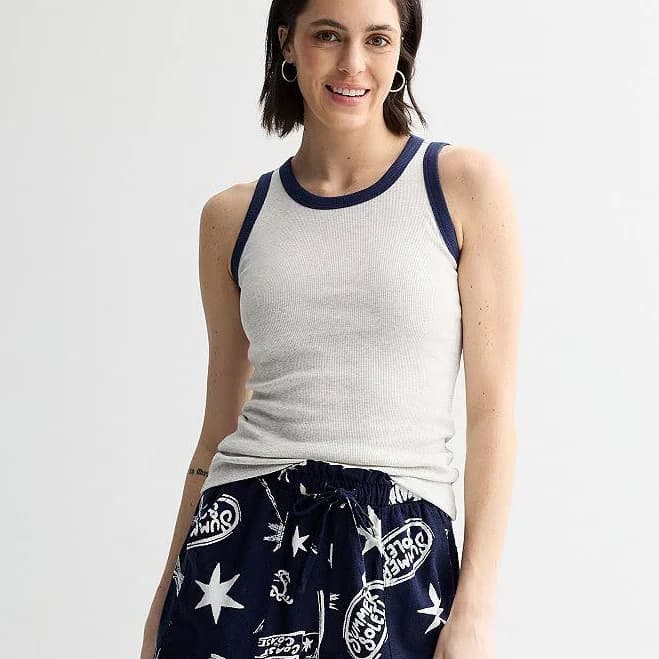 Women's Sonoma Goods For Life High Neck Layering Tank Top, Size: XL, Grey Heather