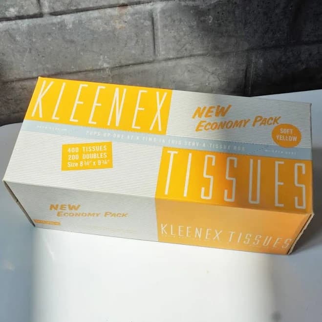 Kleenex Tissues / Old New Unused Stock / YELLOW TISSUES from the past!
