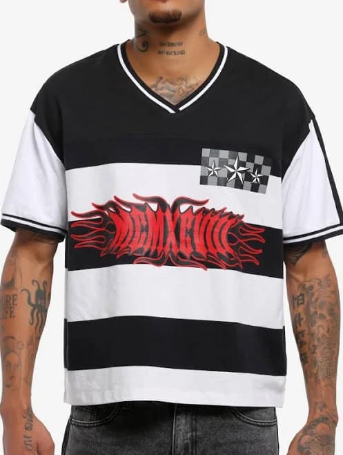 Stripe Star Crop Graphic T-Shirt