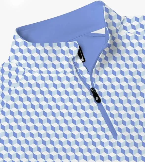 Deolax Geo Print Quarter Zip