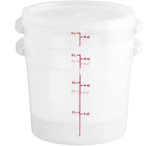 Cambro Round Translucent Container with Lid 6 Qt