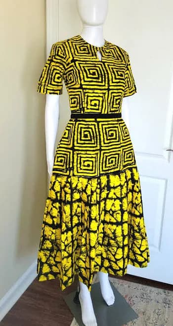 African Print Pleated Dress