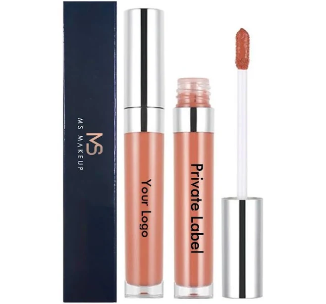 20 colors silver cap round tube moisturizing lip gloss, MSL20151-15-SoFlesh / Single Color
