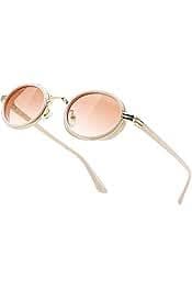 Amazon.com: FEISEDY Retro 90s Small Oval Punk Sunglasses Gothic Steampunk Round Hippie Shade Men Women B0193 : Clothing, Shoes & Jewelry