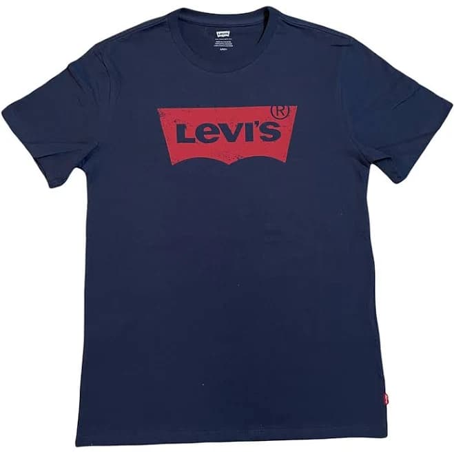 Levi's Men's Short Sleeve Crew Neck Red Batwing Logo T Shirt Tee All