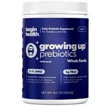 Growing Up Prebiotics Whole Family Jar 435 Grams Begin Health