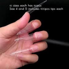 Gel Stiletto False Nail Tips Coffin Curved Half Cover French Acrylic Extension System Fake Nails Manicure Salon Supply - AliExpress