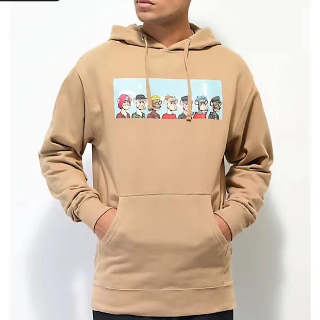 Diamond Supply Co. X Ape All Gang Men's Tan Hoodie Nft Monkey Size