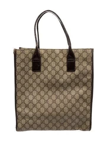 Gucci Supreme Canvas Leather Trim Tote Bag