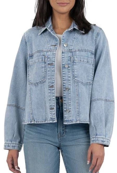 KUT from the Kloth Bailey Button Front Stretch Denim Jacket