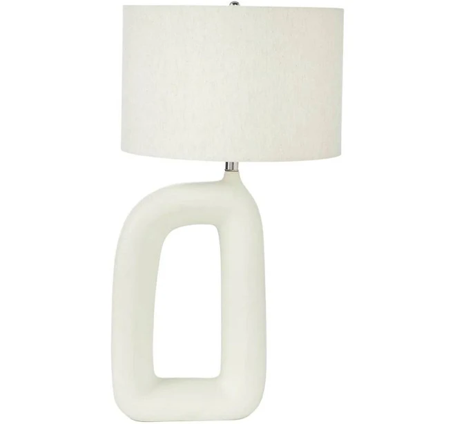Orren Ellis Ivory Ceramic Table Lamp