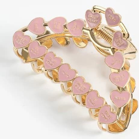 maurices Women's Candy Heart Gold Claw Hair Clip
