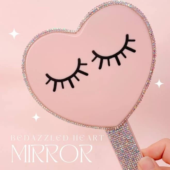 Bedazzled Heart Handheld Mirror