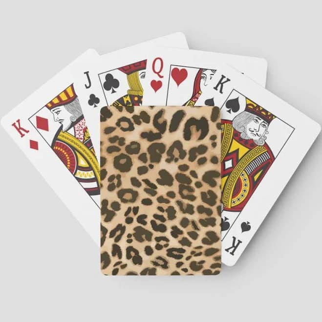 Leopard Print Background Poker Cards