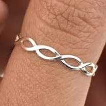 Sterling Silver Intertwined Braid Infinity Stackable Thumb Ring