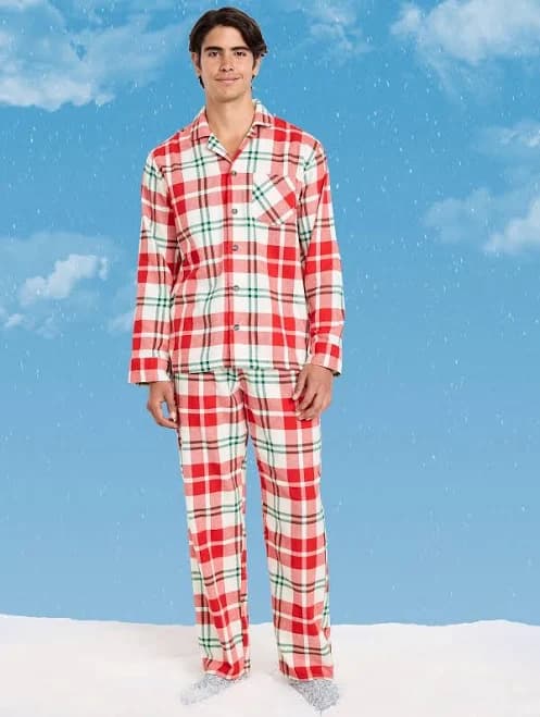 Old Navy Men's Printed Flannel Pajama Set
