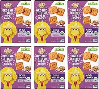 Organic Letter of the Day Cookies for Toddlers 2 Years Old and Up, Oatmeal Cinnamon Flavor, 5.3 Ounce Box (Pack of 6)