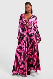 Dresses | Abstract Print Cut Out Ring Detail Maxi Dress | boohoo